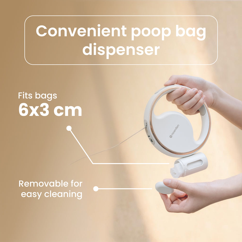 Lumi Leash 4-in-1 Retractable Dog Lead (3m) with LED Torch &amp; Poop Bag Dispenser