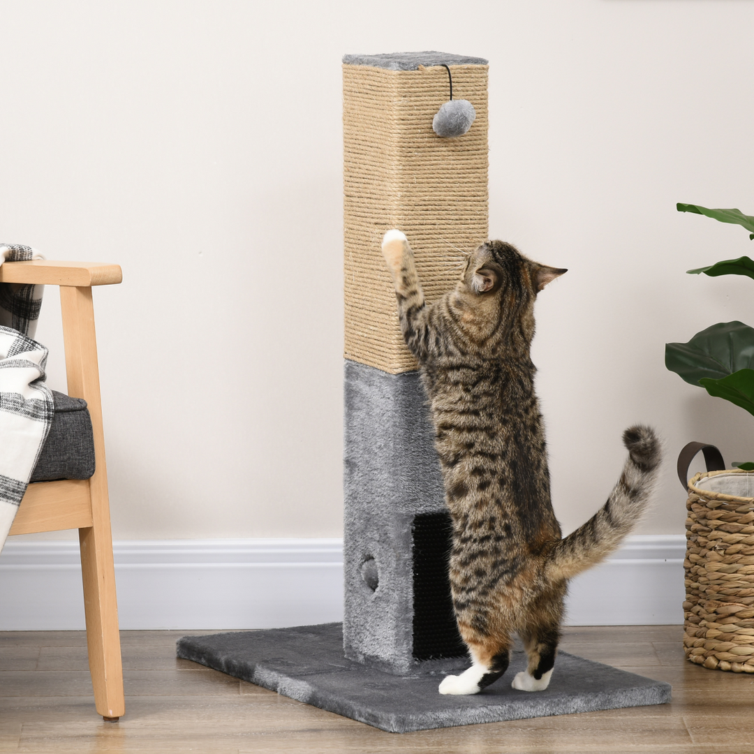 Deluxe Cat Scratching Tower - 79cm Activity Centre with Toys & Plush Base