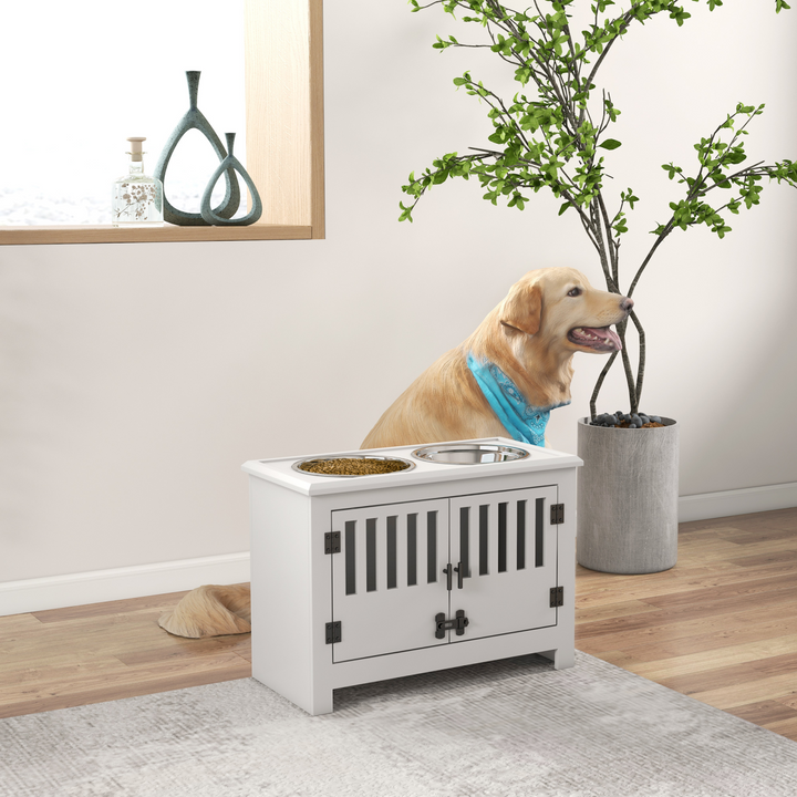 PawHut Elevated Dog Feeding Station with Storage - Perfect Comfort for Large Dogs