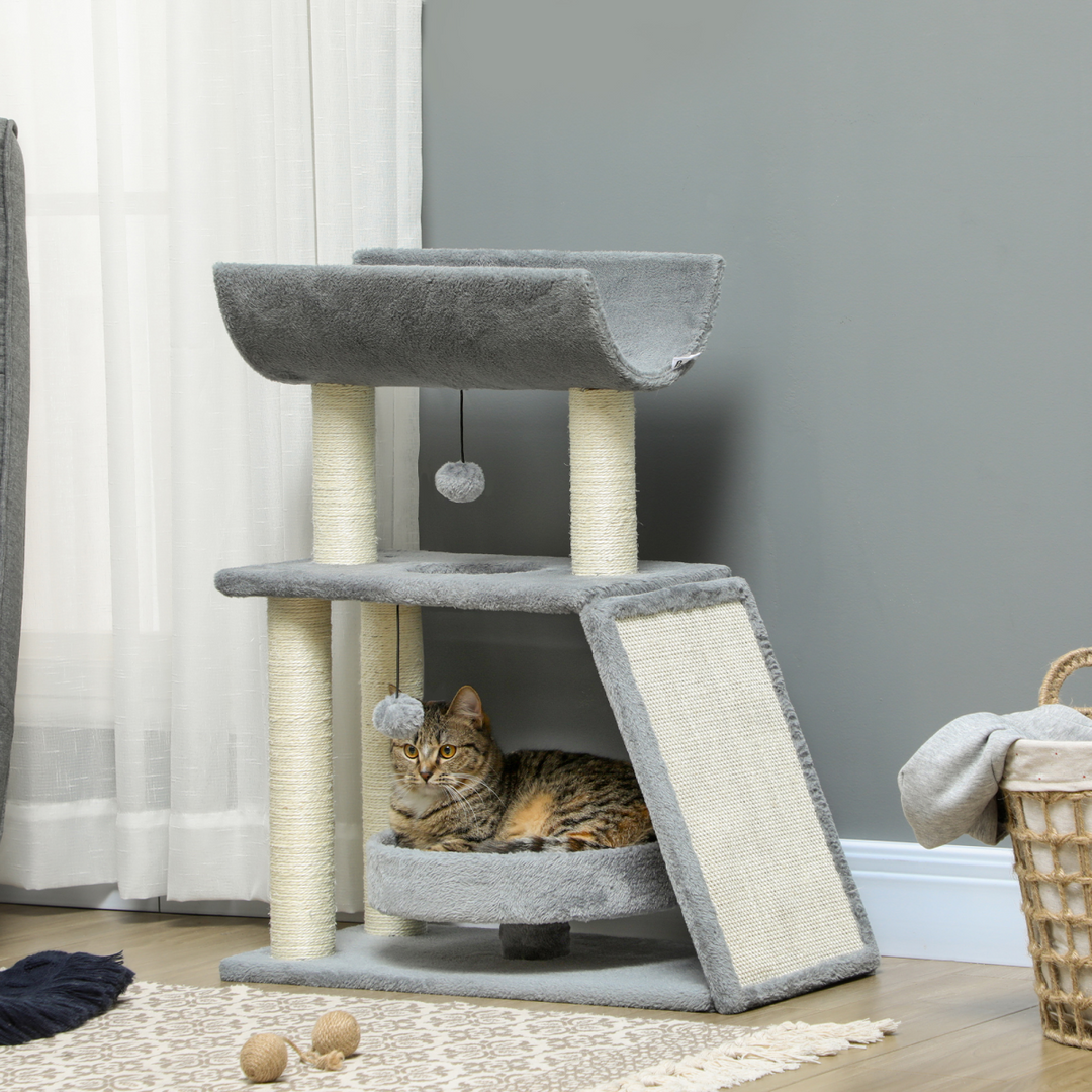 Ultimate Indoor Cat Tree Tower: Scratching Posts, Cozy Pad & Playful Ball!