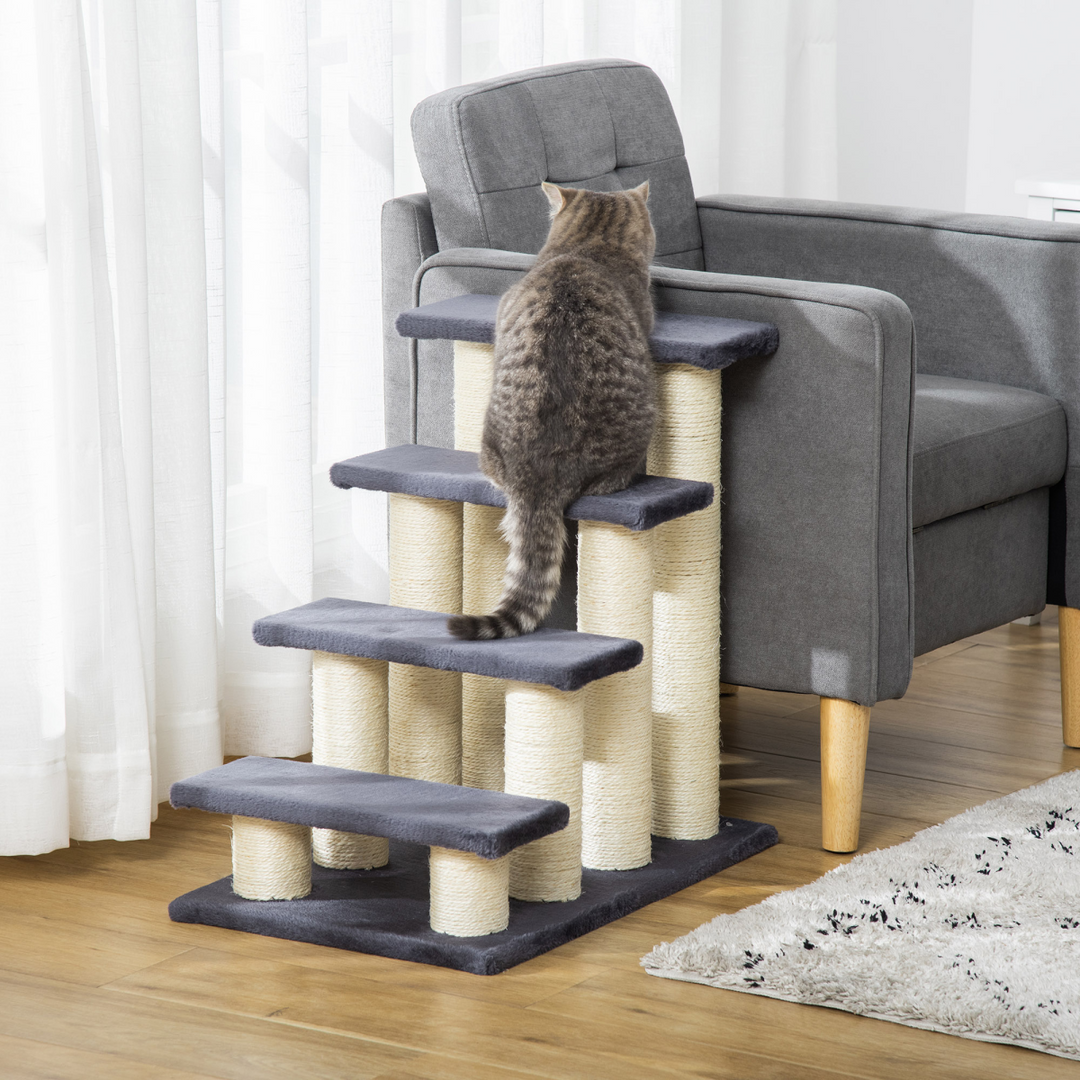 Plush Pet Stair & Cat Scratching Post - Soft, Durable Climb & Play Center