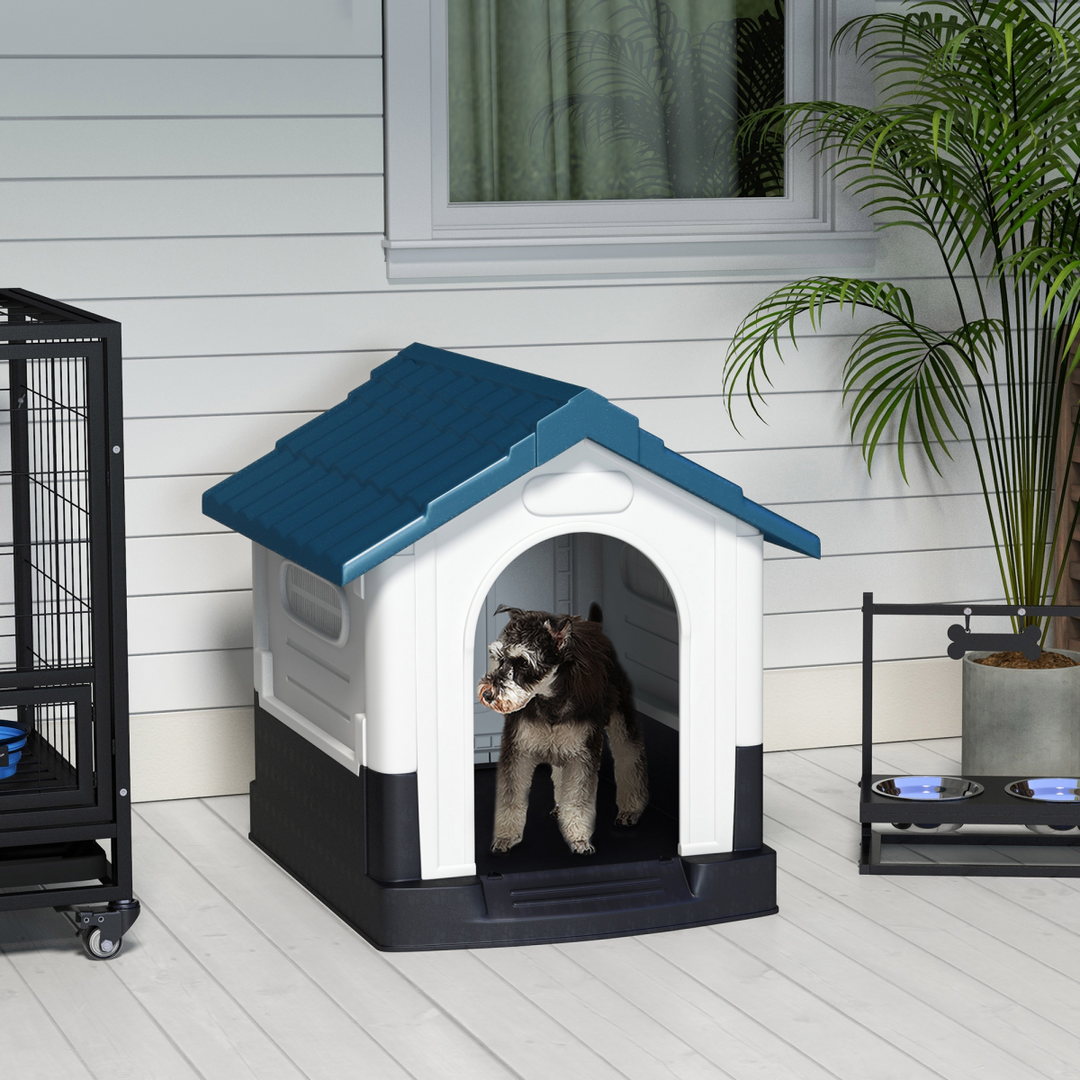 PawHut Outdoor Dog Kennel - Cozy Haven for XS & S Dogs, Water-Resistant Blue