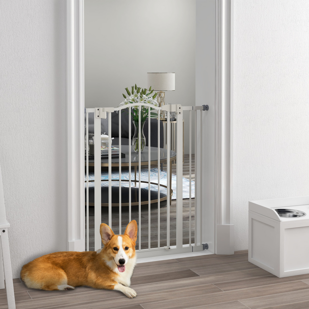 Adjustable Metal Pet Safety Gate with Auto-Close Door - Secure Your Space!