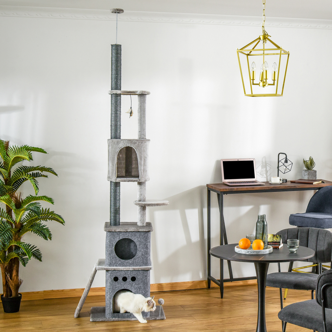 Ultimate Multi-Level Cat Climbing Tower - Floor to Ceiling Activity Center