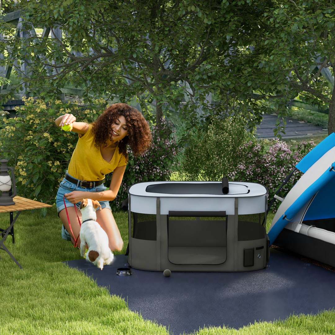 PawHut Portable Pet Playpen - Ideal for Puppies, Kittens, & Small Animals!
