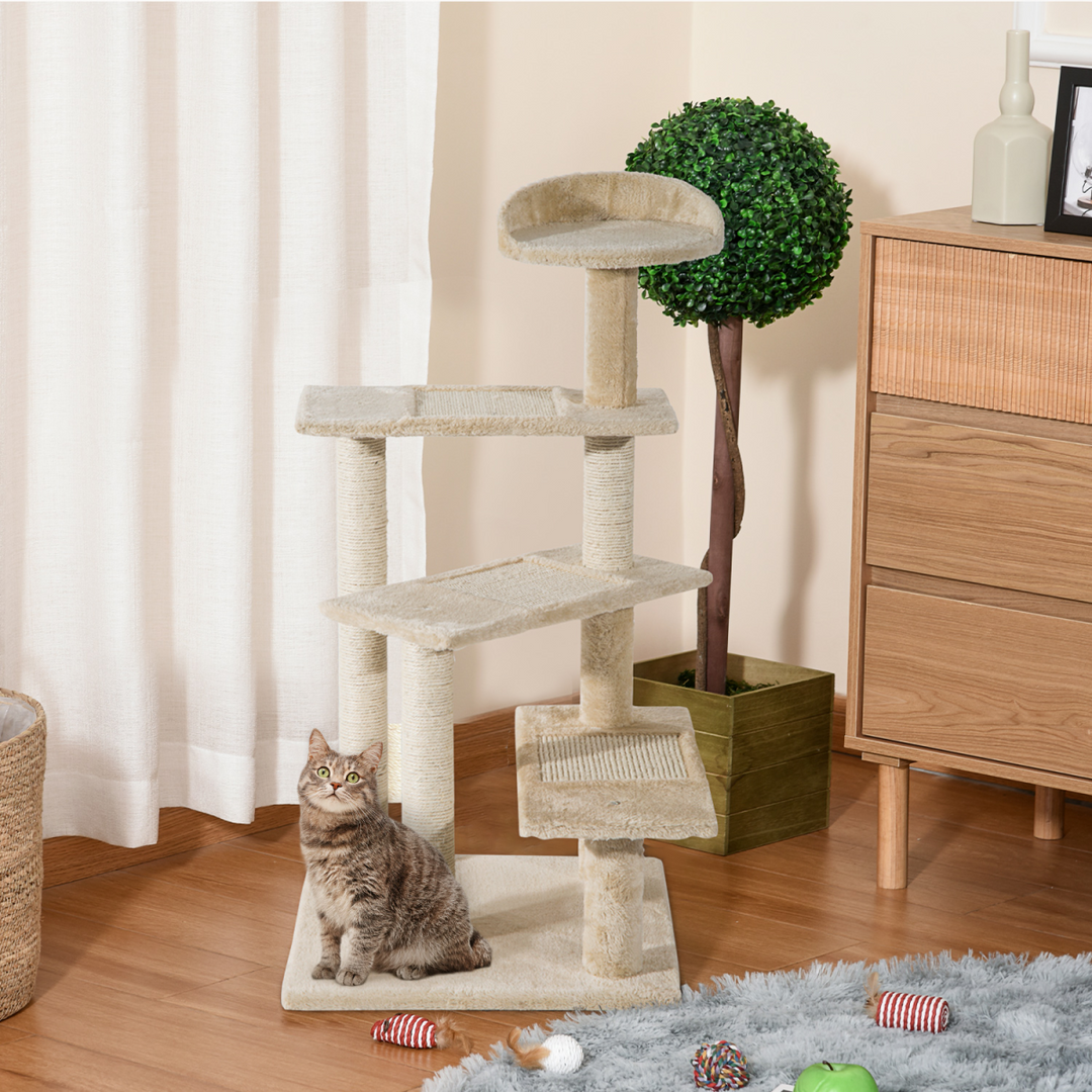 PawHut Multi-Level Cat Tree: Ultimate Scratching & Climbing Tower for Felines