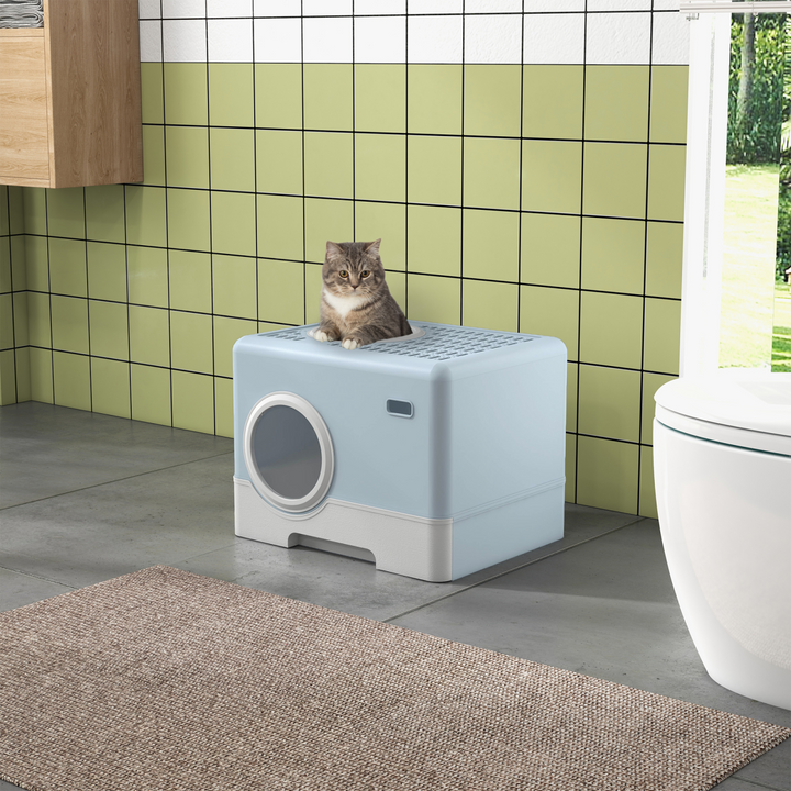 CozyCat Enclosed Litter Box with Scoop – Smart Design for Clean Homes!