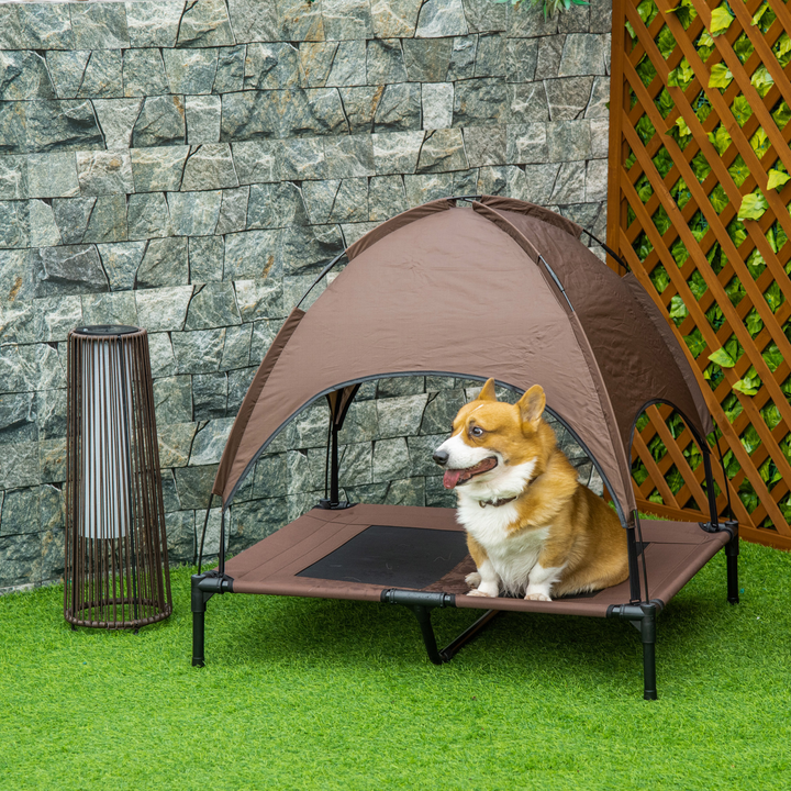 Elevated Pet Bed with Canopy - Cozy Outdoor Dog Cot for Ultimate Comfort