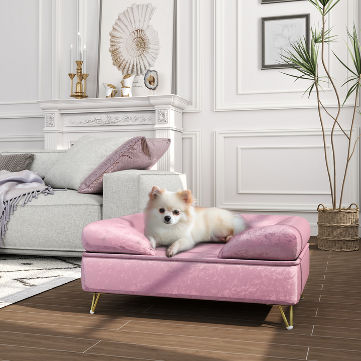 Luxurious PawHut Dog Sofa: Removable Cushion & Washable Cover - Pink