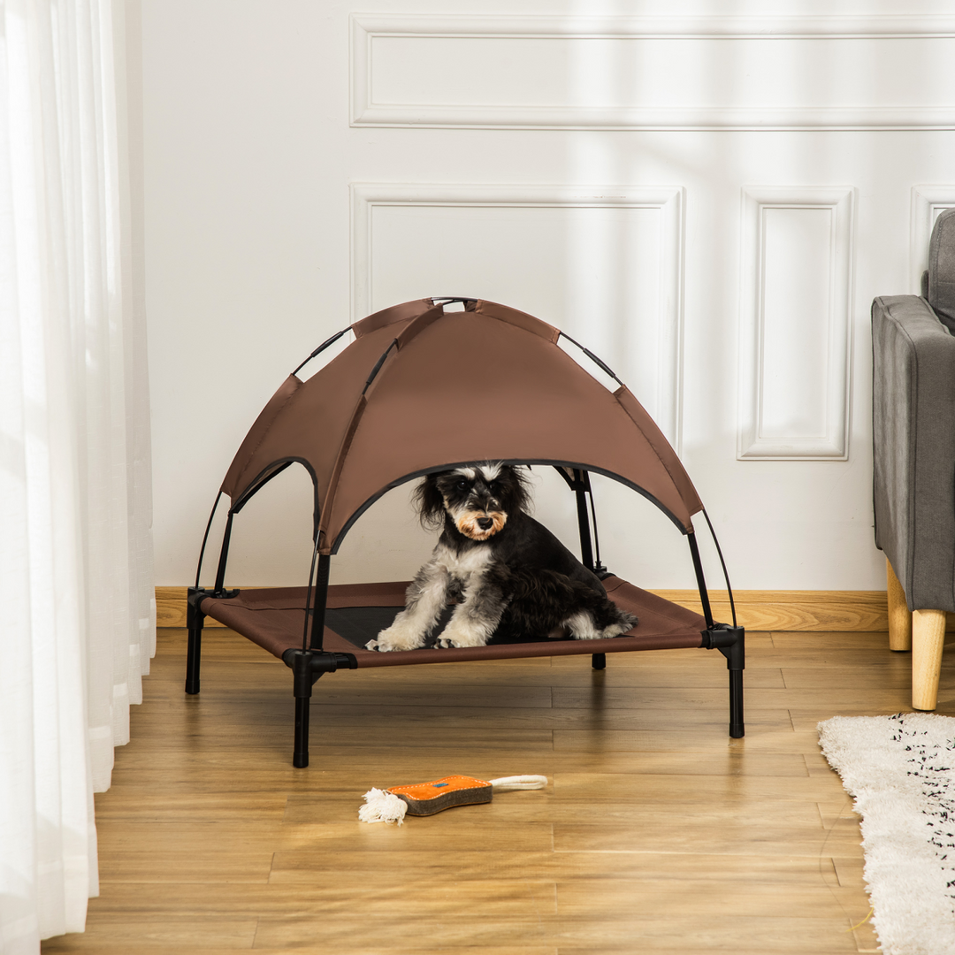 ChillPaws Elevated Dog Bed with UV Canopy - Comfort & Coolness for Your Pet!