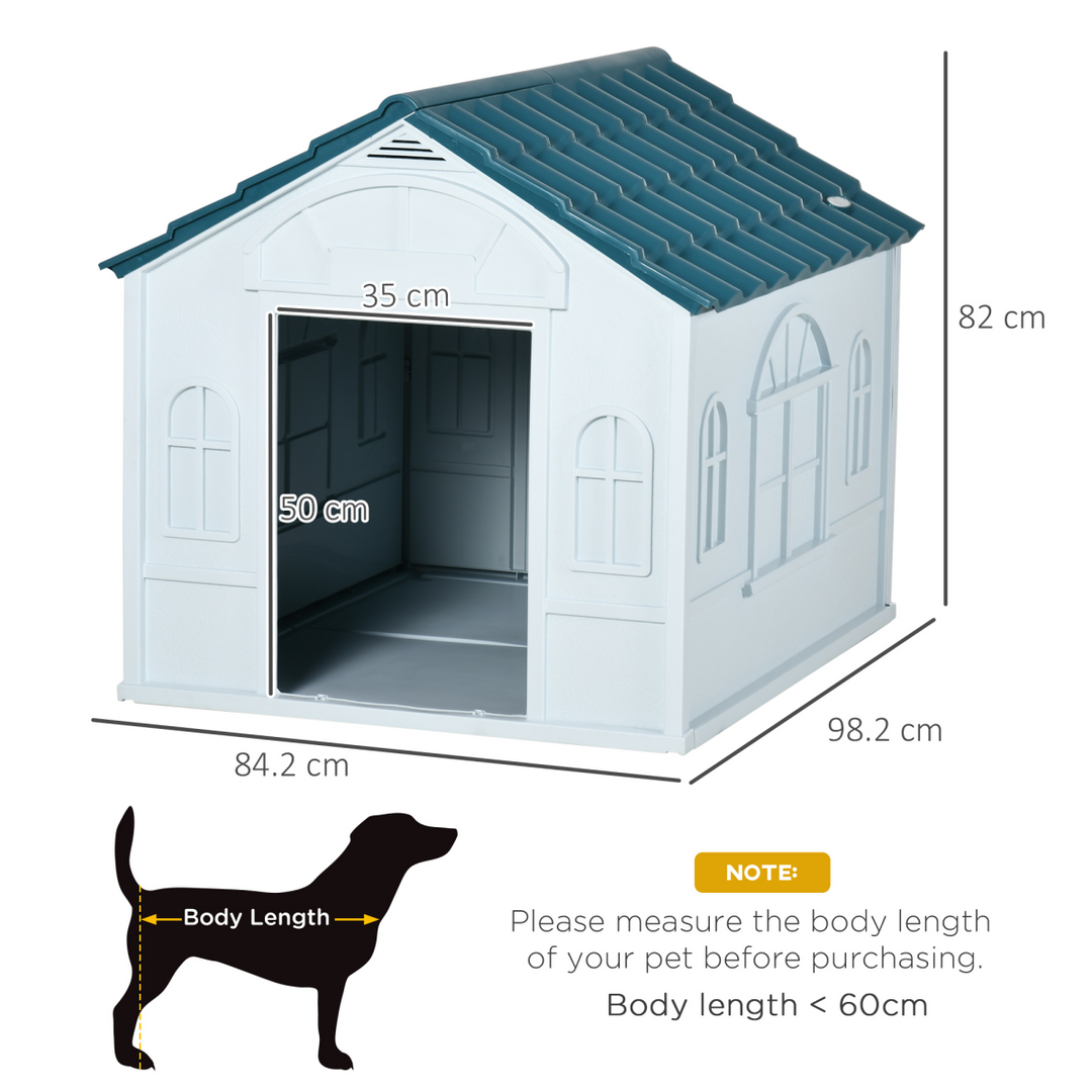 PawHut Blue Weather-Resistant Dog House – Stylish Shelter for Large Breed