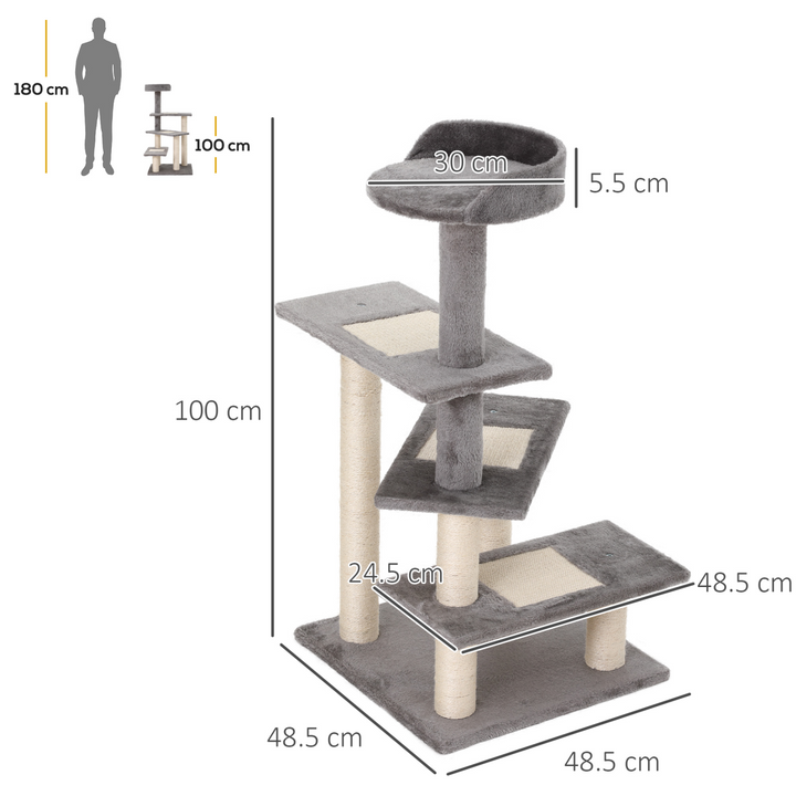 Ultimate Cat Tree Tower: Multi-Level Climbing & Scratching Oasis for Play!