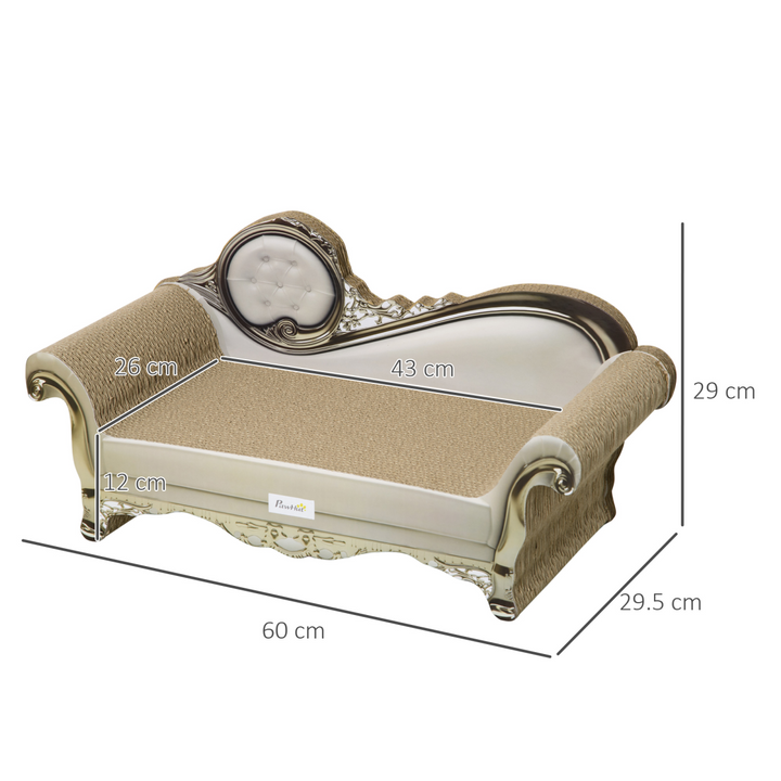 Luxury Cat Scratching Bed with Catnip - Modern PawHut Furniture in Brown