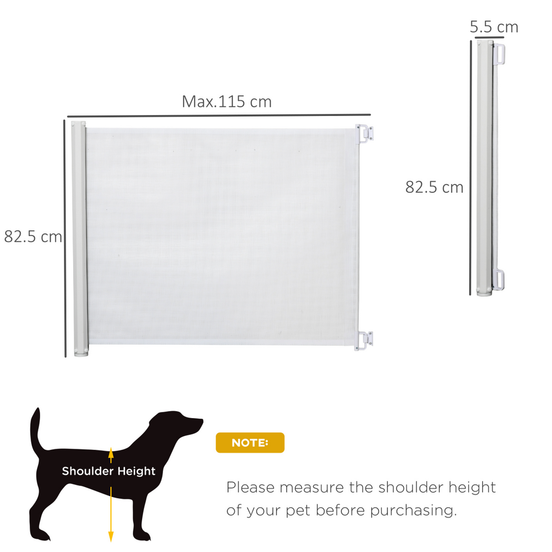 SecurePet Retractable Safety Gate - Versatile Folding Barrier - White