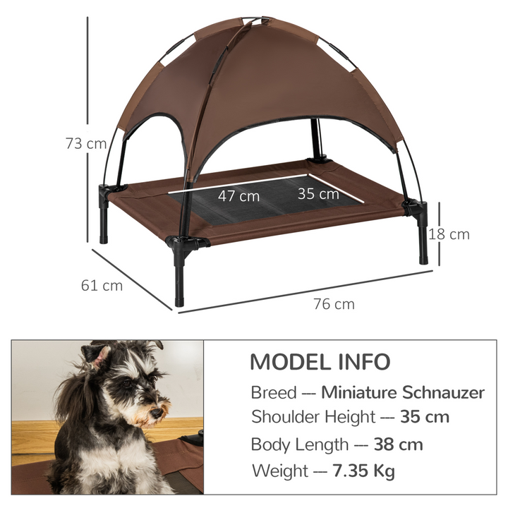 ChillPaws Elevated Dog Bed with UV Canopy - Comfort & Coolness for Your Pet!