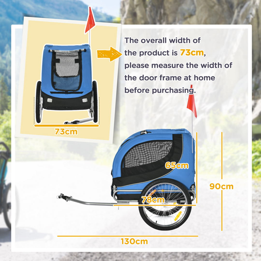 Adventure Awaits: Deluxe Dog Bike Trailer & Cat Carrier in Black & Blue