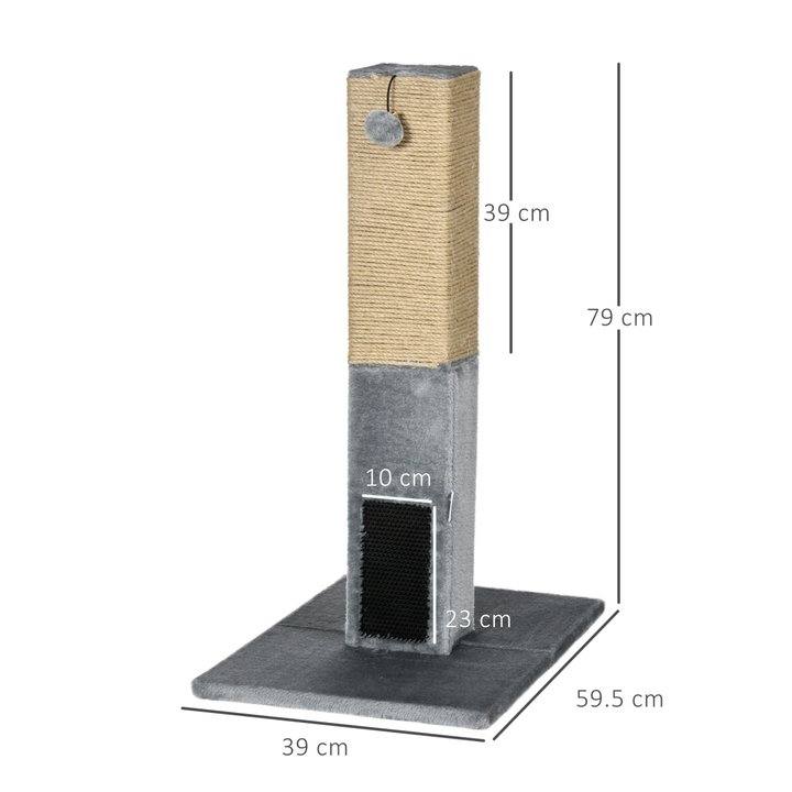 Deluxe Cat Scratching Tower - 79cm Activity Centre with Toys & Plush Base