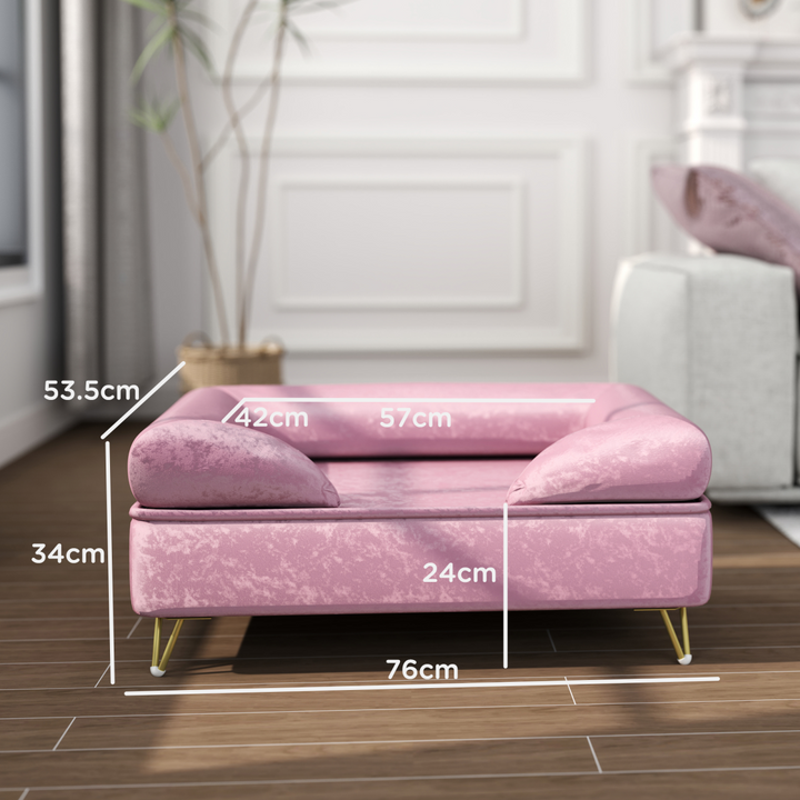 Luxurious PawHut Dog Sofa: Removable Cushion & Washable Cover - Pink