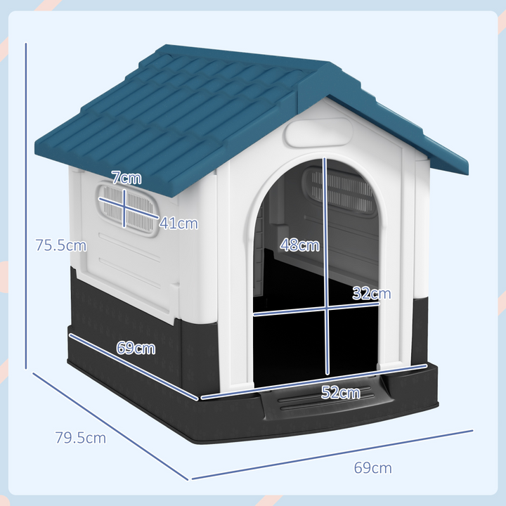 PawHut Outdoor Dog Kennel - Cozy Haven for XS & S Dogs, Water-Resistant Blue