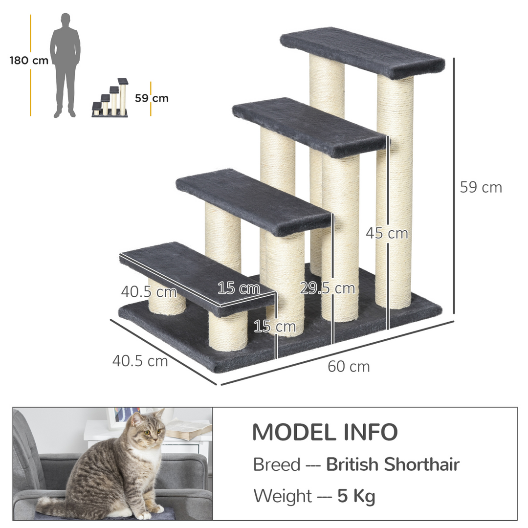 Plush Pet Stair & Cat Scratching Post - Soft, Durable Climb & Play Center