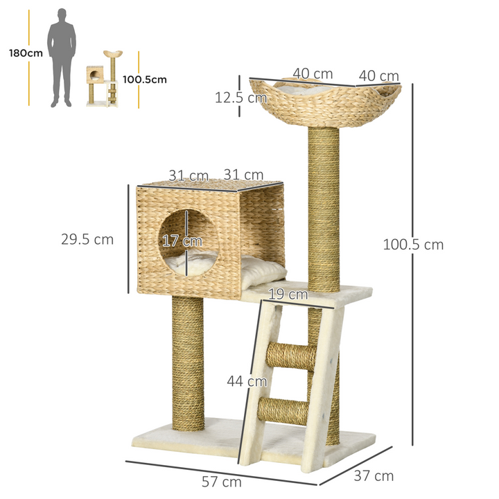 PawHut Cat Tree: Ultimate Kitten Tower with Scratching Posts & Cozy Retreat