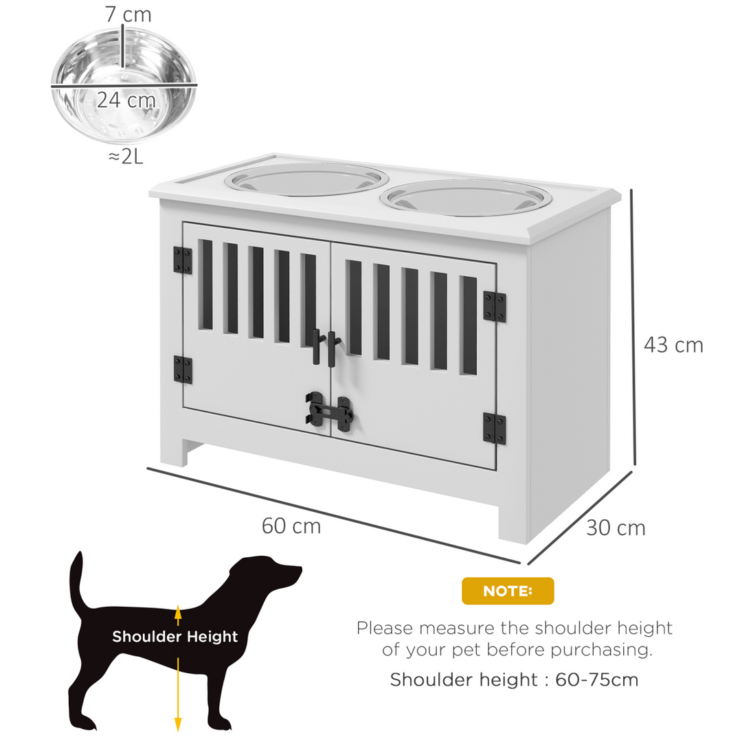 PawHut Elevated Dog Feeding Station with Storage - Perfect Comfort for Large Dogs
