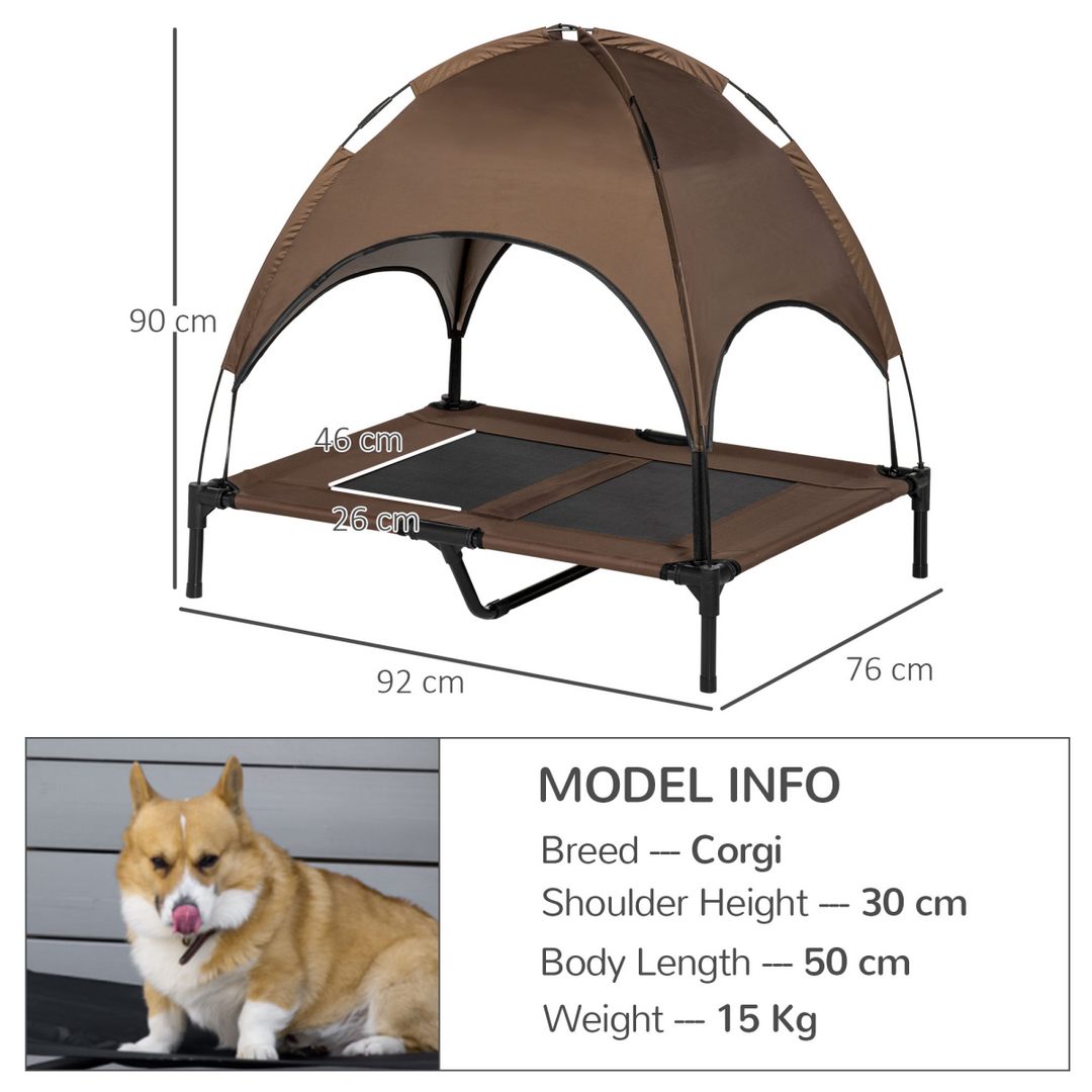 Elevated Pet Bed with Canopy - Cozy Outdoor Dog Cot for Ultimate Comfort