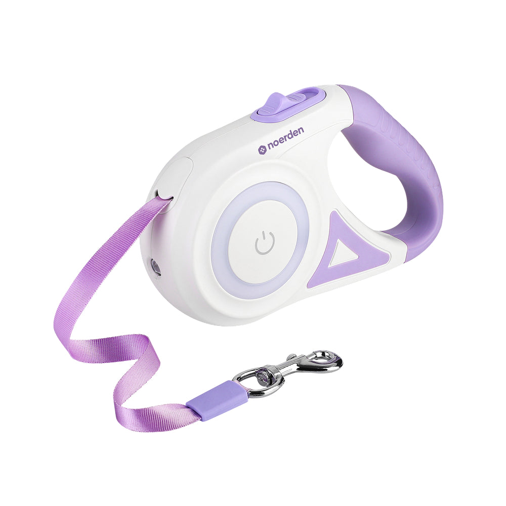 Flexi Leash LED Retractable Dog Lead (5m) with Touch-Control Lights | Purple