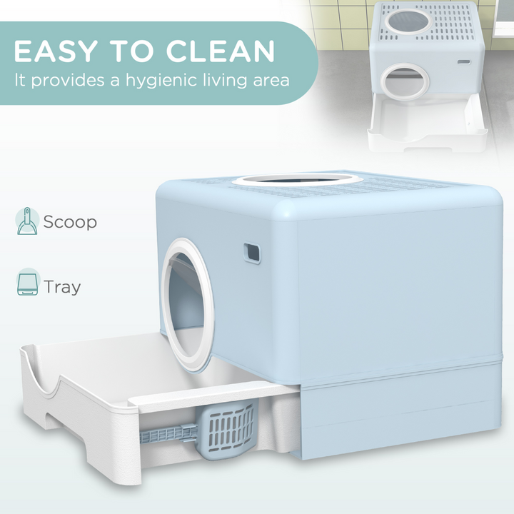 CozyCat Enclosed Litter Box with Scoop – Smart Design for Clean Homes!