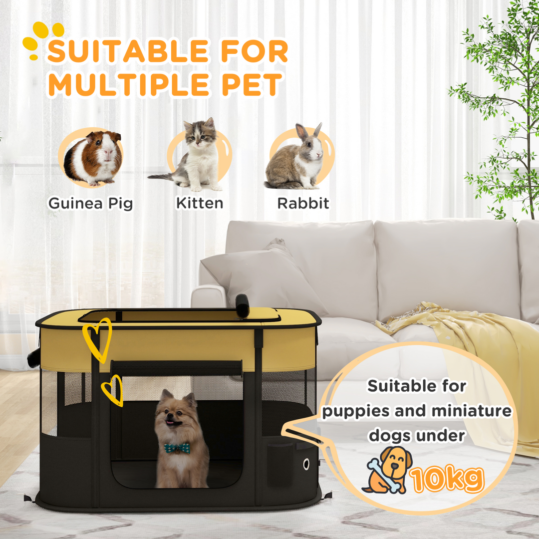 Portable PawHut Pet Pen for Puppies & Small Animals - Versatile & Foldable!
