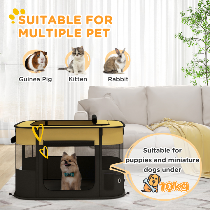 Portable PawHut Pet Pen for Puppies & Small Animals - Versatile & Foldable!