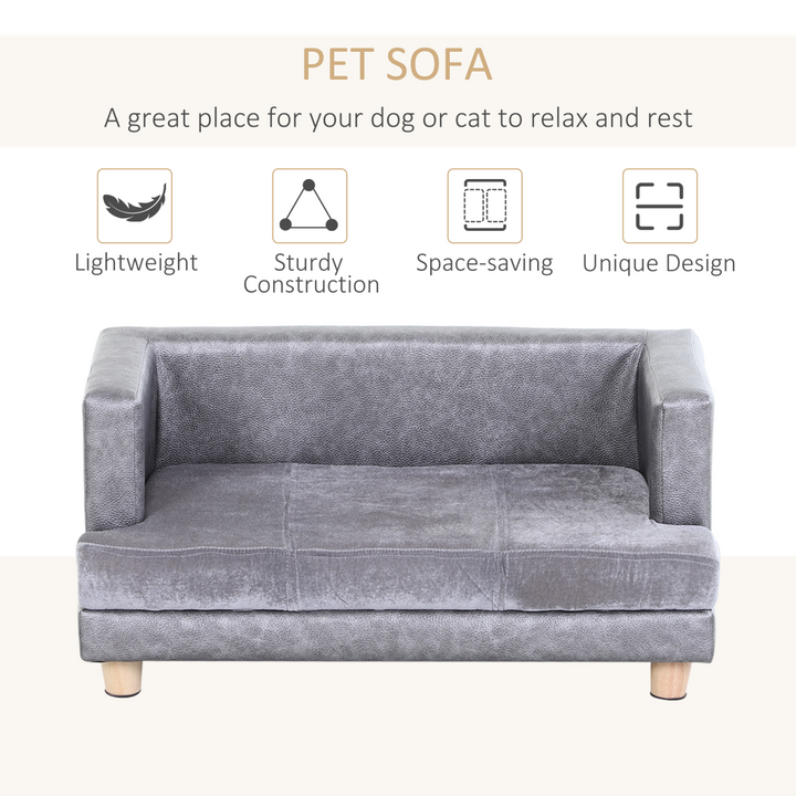 Ultimate Comfort Dog Sofa Bed for Small Pets - Soft Grey Lounge Bliss