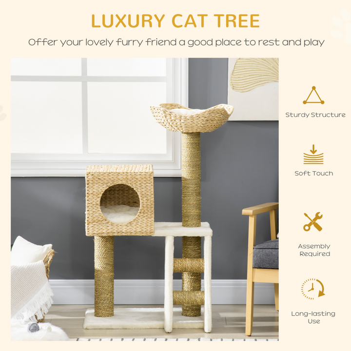 PawHut Cat Tree: Ultimate Kitten Tower with Scratching Posts & Cozy Retreat
