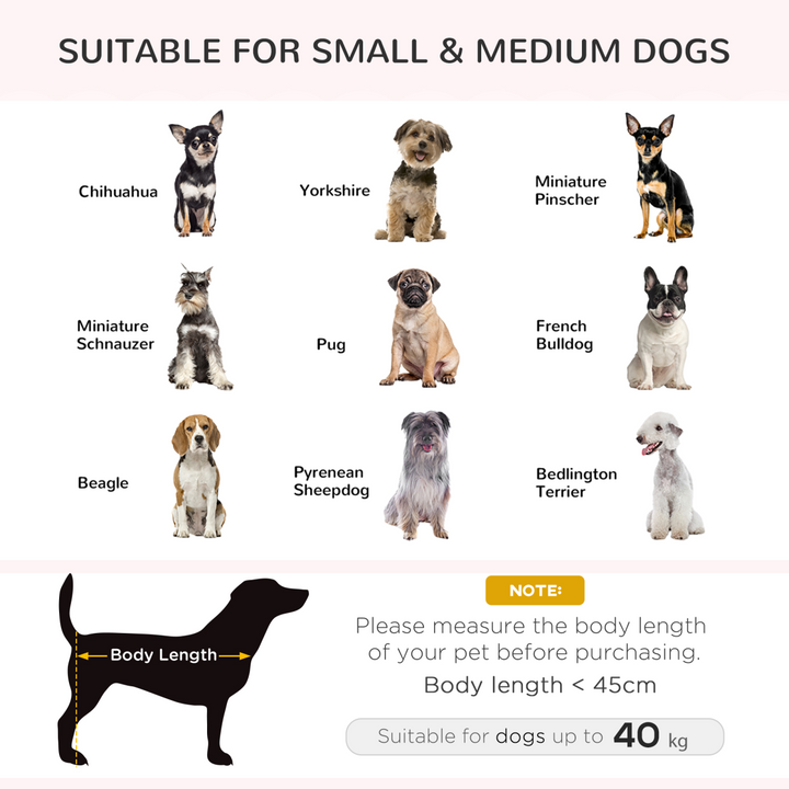 PawHut Stylish Elevated Dog Sofa Bed with Cushioned Comfort for Small to Medium Dogs