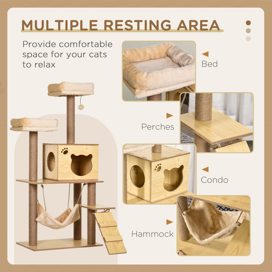 Ultimate 130cm Multi-Level Plush Cat Tree Tower for Indoor Cats