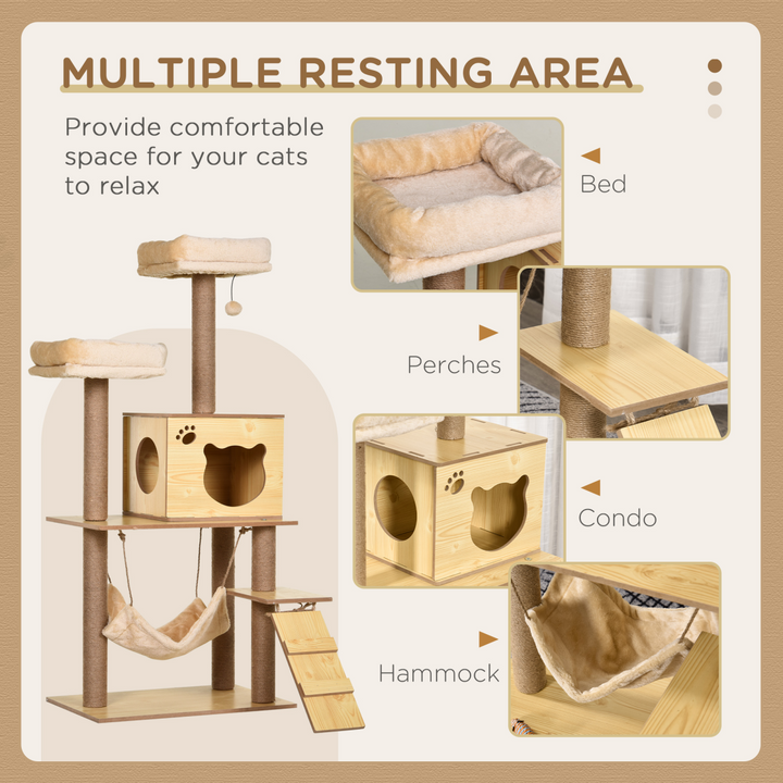 Ultimate 130cm Multi-Level Plush Cat Tree Tower for Indoor Cats