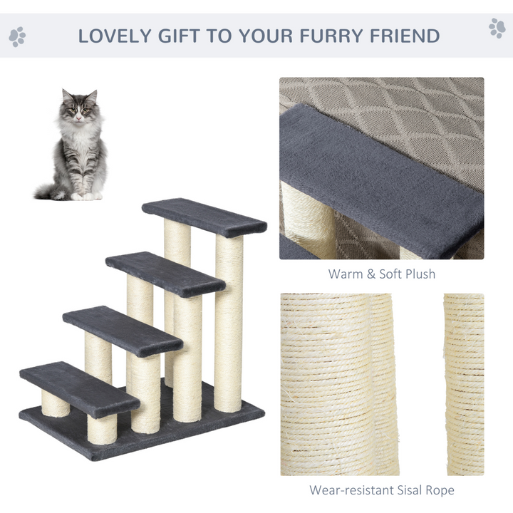 Plush Pet Stair & Cat Scratching Post - Soft, Durable Climb & Play Center