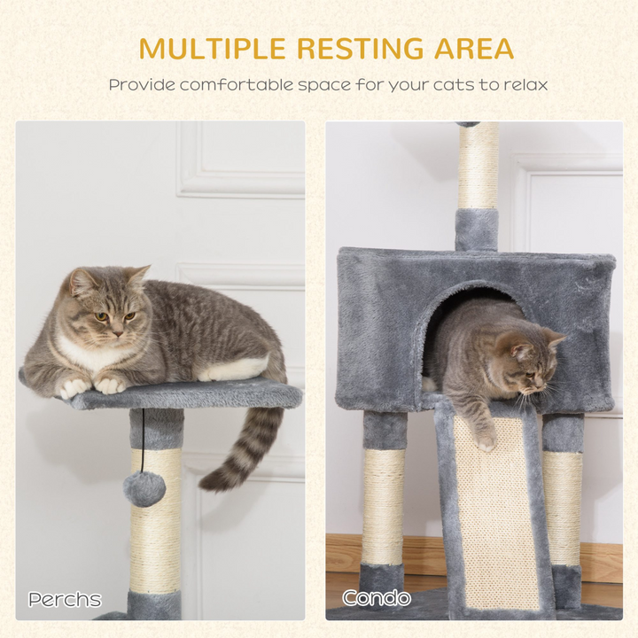 Deluxe 3-Tier Cat Tree with Sisal Scratching Post & Cozy Hideaway Condo