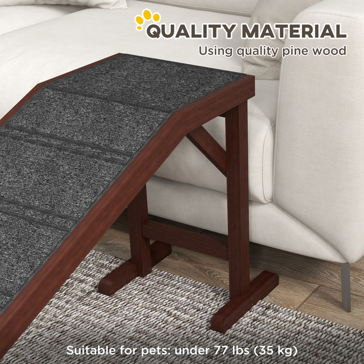Pet Ramp with Anti-Slip Carpet for Easy Access to Beds & Sofas – PawHut
