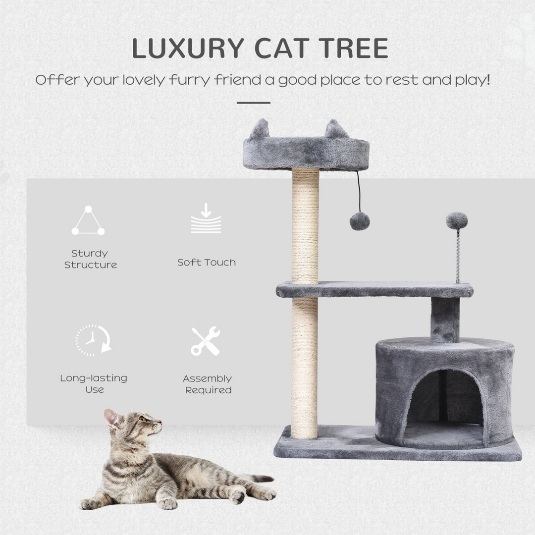 Deluxe 81cm Cat Tree Tower: Ultimate Playhouse & Scratching Post for All Cats