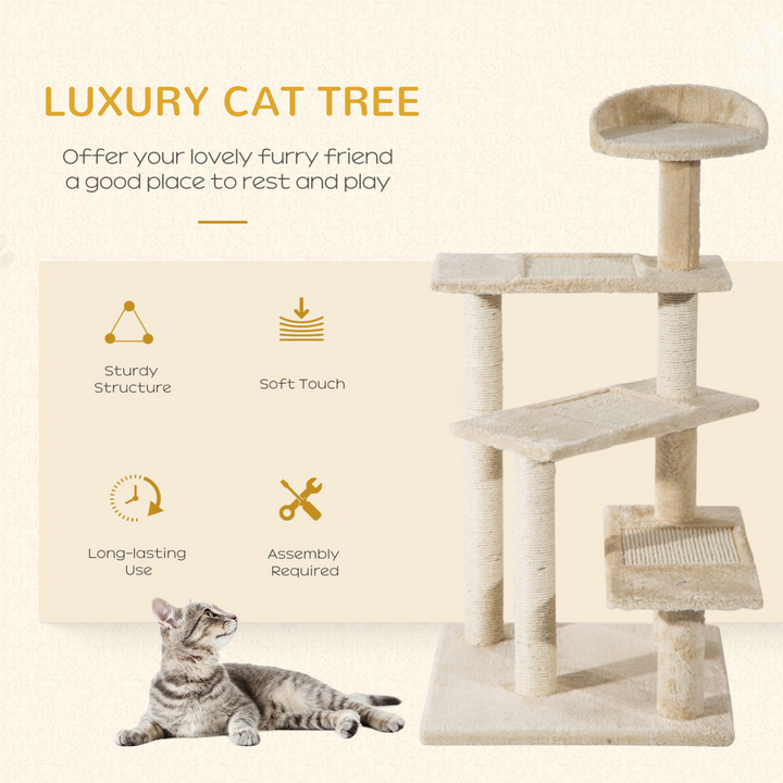 PawHut Multi-Level Cat Tree: Ultimate Scratching & Climbing Tower for Felines