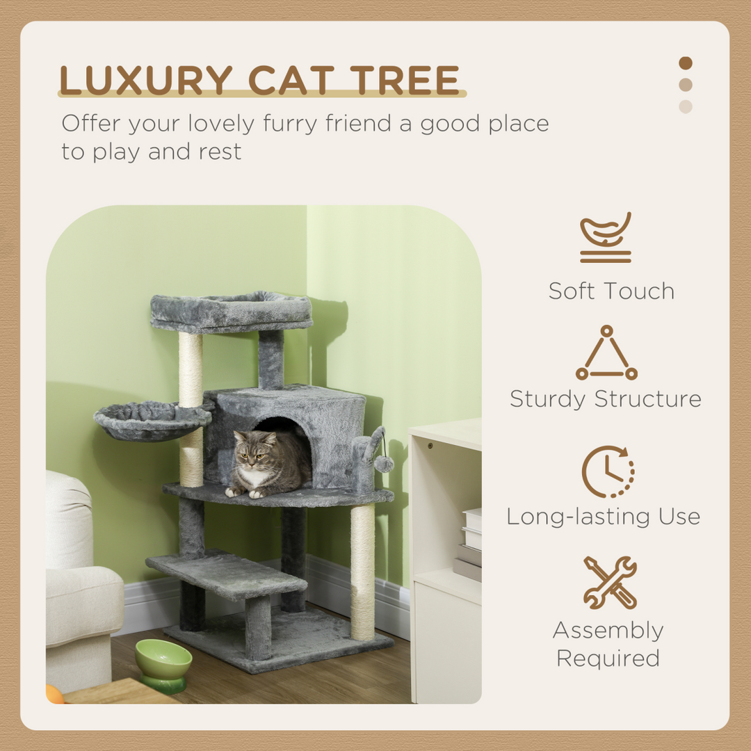 Ultimate PawHut Cat Tree: Multi-Tier Climbing Tower & Sisal Scratching Delight