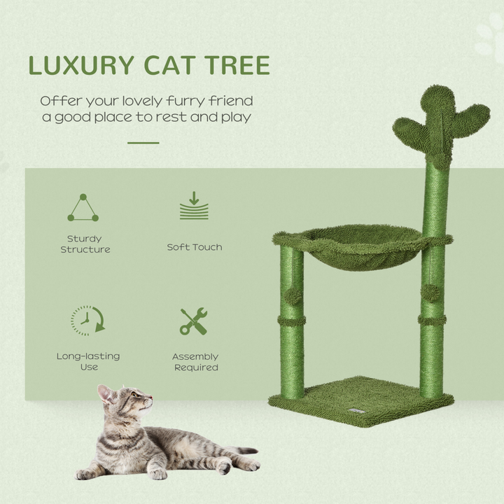 Whimsical Cactus Cat Tree: Indoor Play, Scratch & Rest Haven for Happy Cats