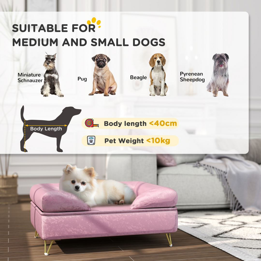 Luxurious PawHut Dog Sofa: Removable Cushion & Washable Cover - Pink