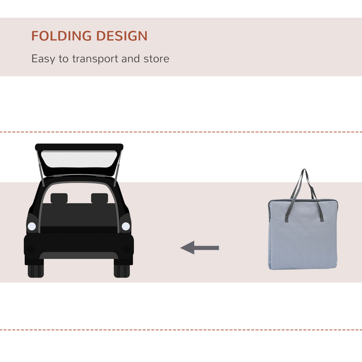 PawHut Foldable Pet Carrier Bag, Portable Travel Cage with Mesh Windows – Grey