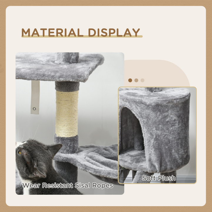 PawHut 5-Tier Cat Tree: Ultimate Activity Centre & Scratching Post in Grey