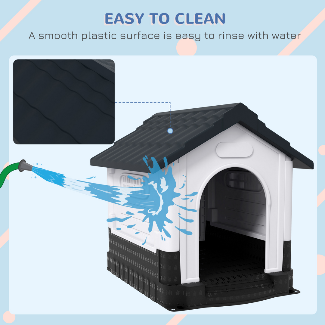 PawHut Outdoor Dog Kennel – Spacious & Weatherproof Retreat for Medium & Large Dogs (Grey)