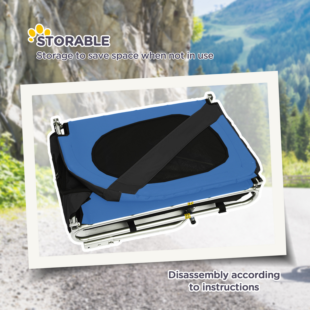 Adventure Awaits: Deluxe Dog Bike Trailer & Cat Carrier in Black & Blue