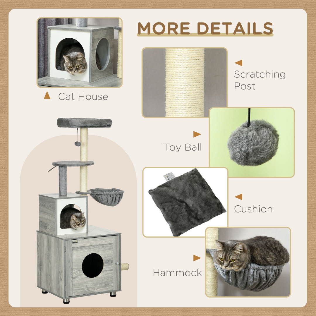 Ultimate PawHut Cat Litter Box Enclosure with Cozy Retreat & Scratching Posts