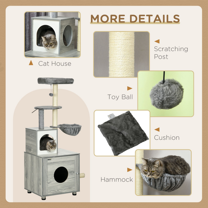 Ultimate PawHut Cat Litter Box Enclosure with Cozy Retreat & Scratching Posts